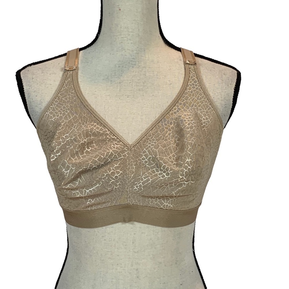 Chantelle Norah Comfort Supportive Wirefree Bra - Beige / Nude - size 36DDD